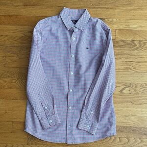 Boys Vineyard Vines size L (16) blue and red check button down